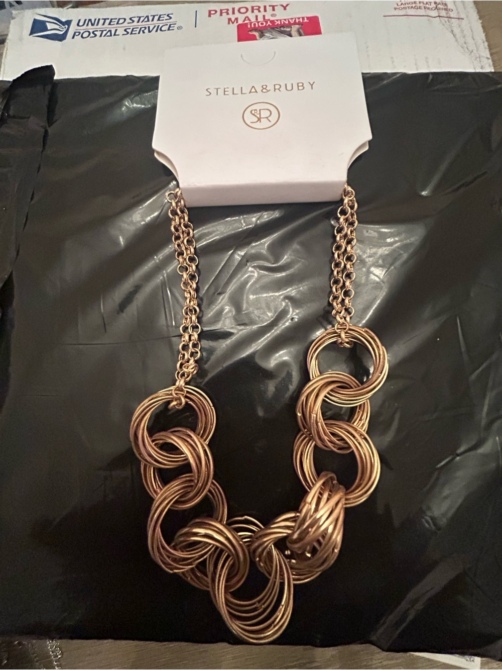 Gold Multi-Ring Statement Necklace